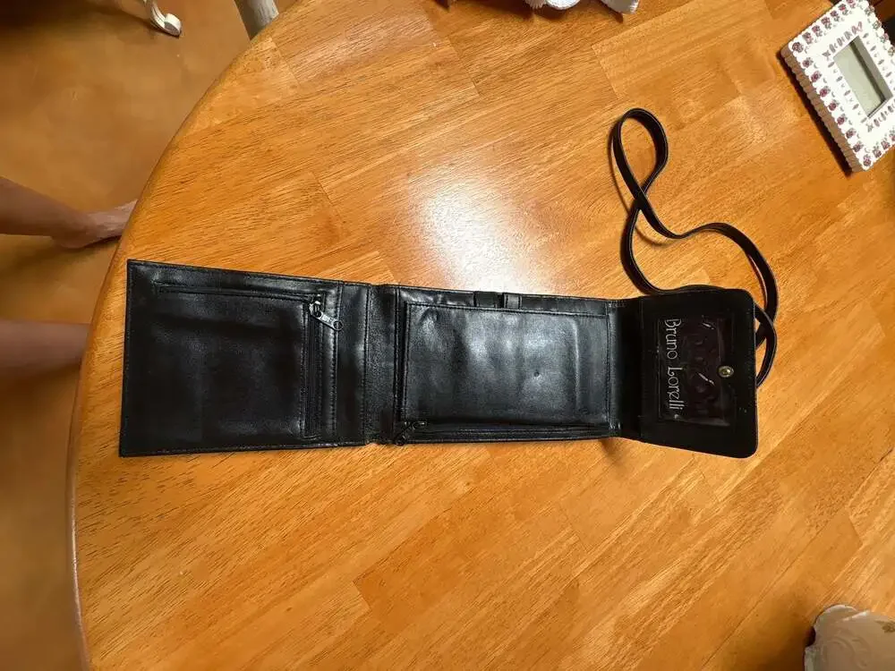 Bruno Lorelli Black Faux Leather Cell Phone Crossbody Purse - Picture 2 of 3